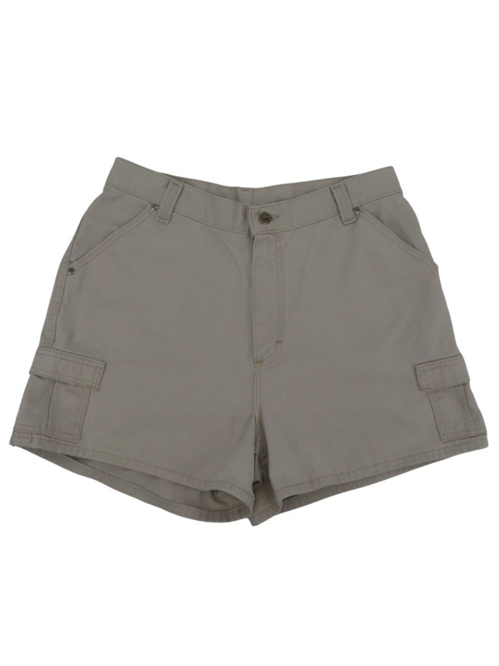 VTG Riveted Lee Women Beige Cargo Shorts No Size Tag SEE MEASUREMENTS Pockets